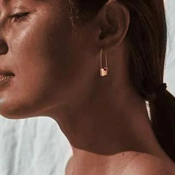 MYEARS Women Safety Pin Earrings Gold Hoop 14K Gold Filled Small Simple Handmade Hypoallergenic Everyday Jewelry