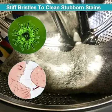 FWUNYVN 2Pcs Rolling Washing Machine Multifunctional Cleaning Brush, Household Cleaning Brushes,Nylon Brush Heads Powerful Clean,Wash Machine Cleaner Also Fit in Kitchen Dryer Hotel