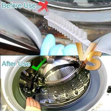 FWUNYVN 2Pcs Rolling Washing Machine Multifunctional Cleaning Brush, Household Cleaning Brushes,Nylon Brush Heads Powerful Clean,Wash Machine Cleaner Also Fit in Kitchen Dryer Hotel