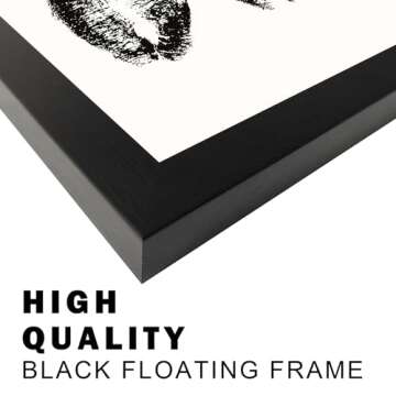 Black and White Kiss Lips Wall Art Framed Woman Makeup Room Wall Art Fashion Preppy Dorm Trendy Print Poster Funky Make Up Wall Art Girly Bathroom Decor