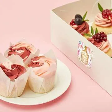 Elegant Floral Baking Labels, 300 Waterproof Stickers