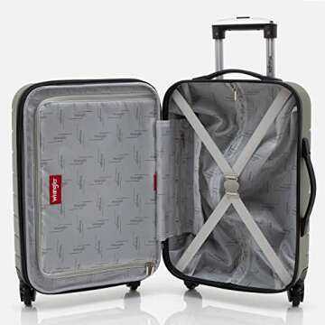 Wrangler Smart Luggage Set with Cup Holder and USB Port, Olive Green, 20-Inch Carry-On