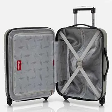 Wrangler Smart Luggage Set with Cup Holder and USB Port, Olive Green, 20-Inch Carry-On