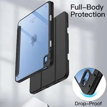 JETech iPad Case with Pencil Holder and Clear Back Shell