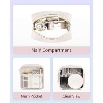 Wandering Nature Clear Makeup Bag for Purse Mini Make up Bag Cute Cosmetic Pouch for Women with Slip...