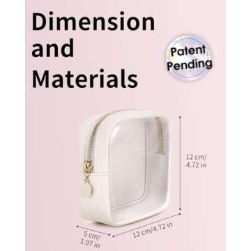 Wandering Nature Clear Makeup Bag for Purse Mini Make up Bag Cute Cosmetic Pouch for Women with Slip-in Pockets Travel Toiletry Essentials Vegan Leather Organizer Pouch,Patent Pending