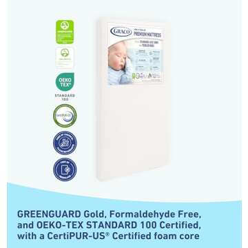 Graco Premium Crib Mattress & Protector Bundle - Safe & Comfortable