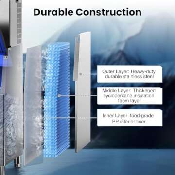 Commercial 550Lbs/24H Ice Maker Machine,Ice Ready in 5-15 min,360Lbs Large Storage,1033W Stainless Steel Electric Cube Ice Machine with Water line Hook up,12 Steps Ice Thicknesses Adjustable