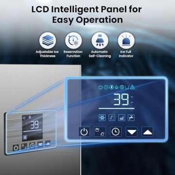 Commercial 550Lbs/24H Ice Maker Machine,Ice Ready in 5-15 min,360Lbs Large Storage,1033W Stainless Steel Electric Cube Ice Machine with Water line Hook up,12 Steps Ice Thicknesses Adjustable