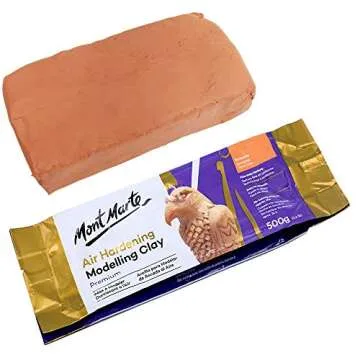 Mont Marte Terracotta Color Air Hardening Modeling Clay 500g (1.1lb). Terracotta Color Air Dry Clay with Drying Time of Approximately 24 Hours. Suitable for Sculptors and Modelers of All Skill Levels.