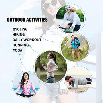 Casei Women's UPF 50+ Sun Protection hoodie Jacket Long Sleeve Shirts Running Hiking Light Jackets (White, M)