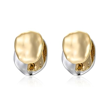 Elegant ABILITH Two-Tone Hoop Earrings for Women