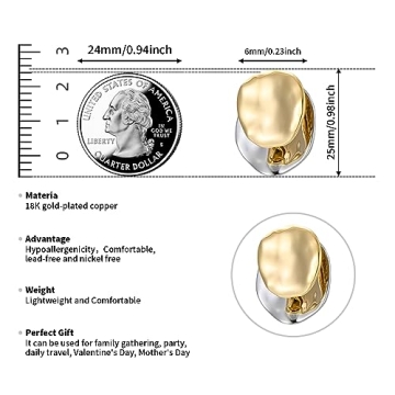 Elegant ABILITH Two-Tone Hoop Earrings for Women