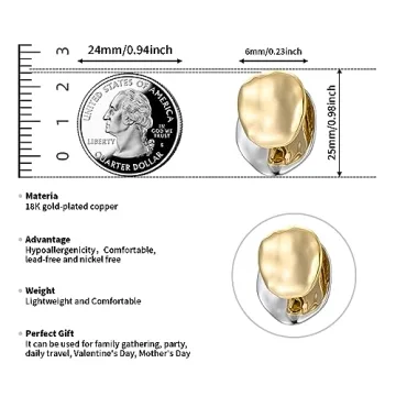 Elegant ABILITH Two-Tone Hoop Earrings for Women