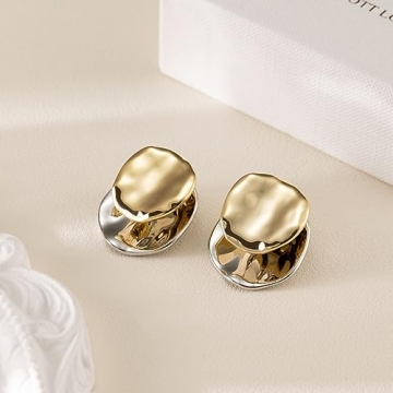 Elegant ABILITH Two-Tone Hoop Earrings for Women