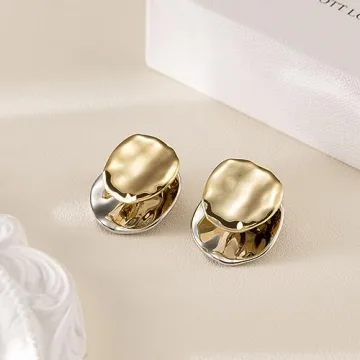 Elegant ABILITH Two-Tone Hoop Earrings for Women