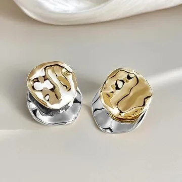 Elegant ABILITH Two-Tone Hoop Earrings for Women