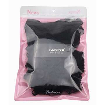 TAKIYA Womens Lace Garter Belt Panties & Sheer Stockings 3 Pieces Lingerie Sets