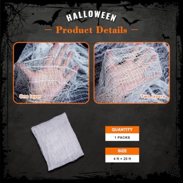 Creepy Halloween Gauze Cloth - 48x240in for Haunted Decor