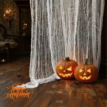 Creepy Halloween Gauze Cloth - 48x240in for Haunted Decor