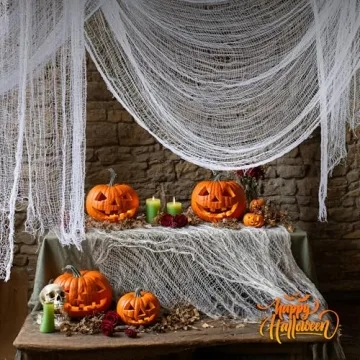 Creepy Halloween Gauze Cloth - 48x240in for Haunted Decor