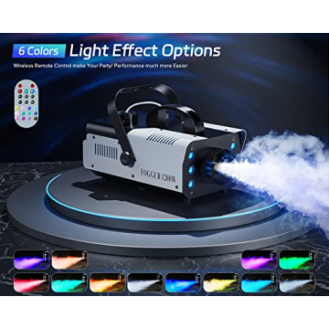 HOLDLAMP 1200W Fog Machine with LED Lights for Events