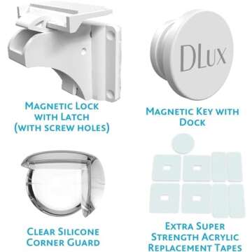 21 Magnetic Cabinet Locks 3 Keys, Child Safety 61-Piece Kit, Magnet Locks with New Upgraded Adhesive, Easy Installation, No-Drill Baby Proofing Locks to Childproof Cabinets & Drawers