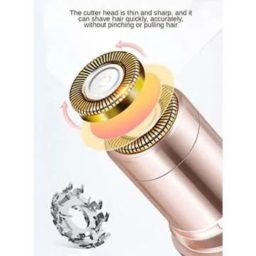 Bikurpia Women's Facial Hair Remover, Waterproof Shaver Razor, LED Light, Face, Bikini, Peach Fuzz, Upper Mustache, Lip, Chin (White)