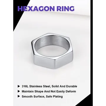 Stylish 7mm Wide Geometric Stainless Steel Ring for Everyone