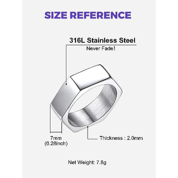 Stylish 7mm Wide Geometric Stainless Steel Ring for Everyone