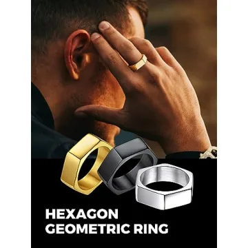 Stylish 7mm Wide Geometric Stainless Steel Ring for Everyone