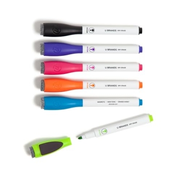 Vibrant U Brands Fine Tip Dry Erase Markers Set of 6