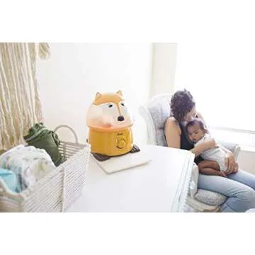 Crane Adorables Ultrasonic Humidifiers for Bedroom and Baby Nursery, 1 Gallon Cool Mist Air Humidifier for Large Room or Kid's Room, Humidifier Filters Optional, Fox