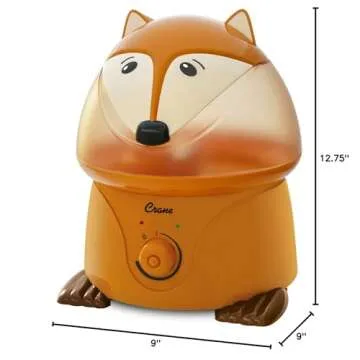Crane Adorables Ultrasonic Humidifiers for Bedroom and Baby Nursery, 1 Gallon Cool Mist Air Humidifier for Large Room or Kid's Room, Humidifier Filters Optional, Fox