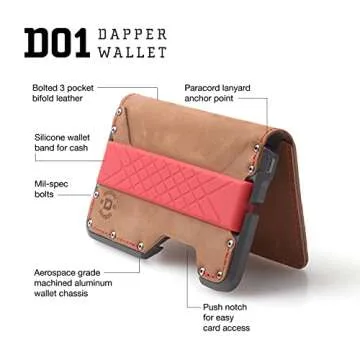 DANGO PRODUCTS Men's RFID Minimalist Wallet, Rawhide/Slate Grey (Bifold), M