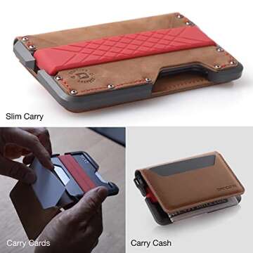 DANGO PRODUCTS Men's RFID Minimalist Wallet, Rawhide/Slate Grey (Bifold), M