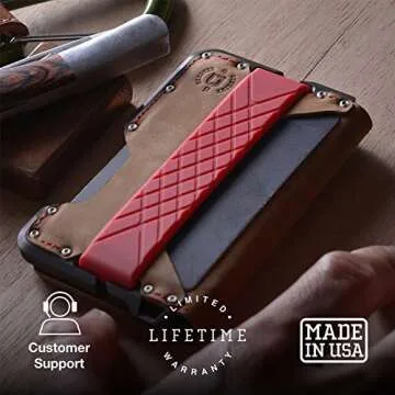 DANGO PRODUCTS Men's RFID Minimalist Wallet, Rawhide/Slate Grey (Bifold), M