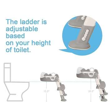 Potty Training Seat with Ladder for Toddler and Kids,Wiifo Sturdy Potty Ladder with Soft Cushion and...