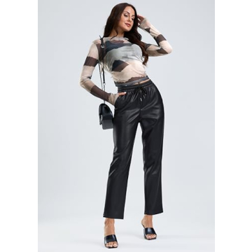 Stylish SANTINY Women's Faux Leather Pants for All Occasions