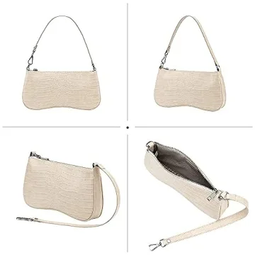 JW PEI Vegan Leather Clutch Bag Stylish Lightweight Beige