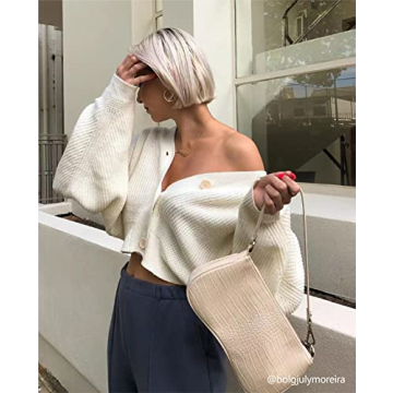 JW PEI Vegan Leather Clutch Bag Stylish Lightweight Beige