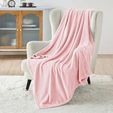 Bedsure Fleece Throw Blanket Pink - 300GSM Valentines Blankets for Couch, Sofa, Bed, Soft Lightweigh...