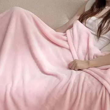 Bedsure Cozy Pink Fleece Throw Blanket for All Ages