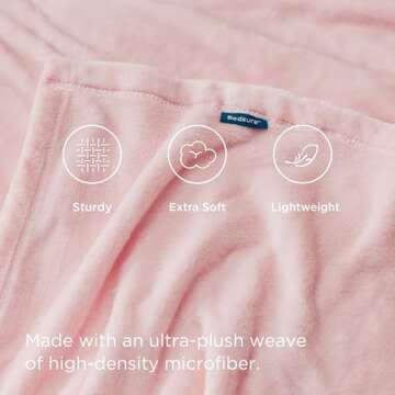 Bedsure Fleece Throw Blanket Pink - 300GSM Valentines Blankets for Couch, Sofa, Bed, Soft Lightweight Plush Cozy Throws for Toddlers, Girls
