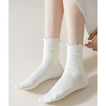FITU Women's Lace Trim Boot Socks – Comfort & Style