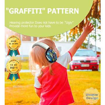 PROHEAR 032 Kids Ear Protection Safety Ear Muffs, NRR 25dB Noise Reduction Childrens Earmuffs, Adjus...