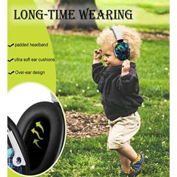 PROHEAR 032 Kids Ear Protection Safety Ear Muffs, NRR 25dB Noise Reduction Childrens Earmuffs, Adjustable Headband Hearing Protectors for Sports Events, Concerts, Racing, Airports - Graffiti Pattern