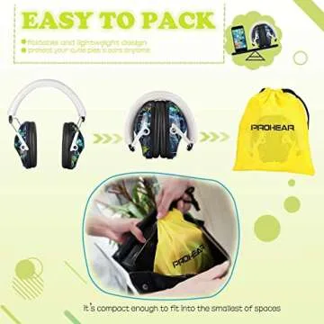 PROHEAR 032 Kids Ear Protection Safety Ear Muffs, NRR 25dB Noise Reduction Childrens Earmuffs, Adjustable Headband Hearing Protectors for Sports Events, Concerts, Racing, Airports - Graffiti Pattern
