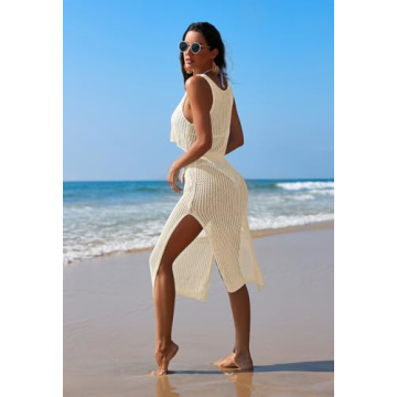 Chic Pink Queen Crochet Swim Cover Up for Summer Fun