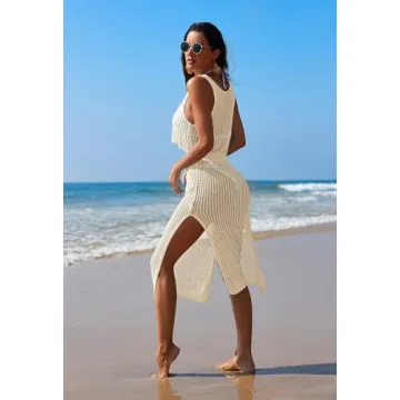 Chic Pink Queen Crochet Swim Cover Up for Summer Fun